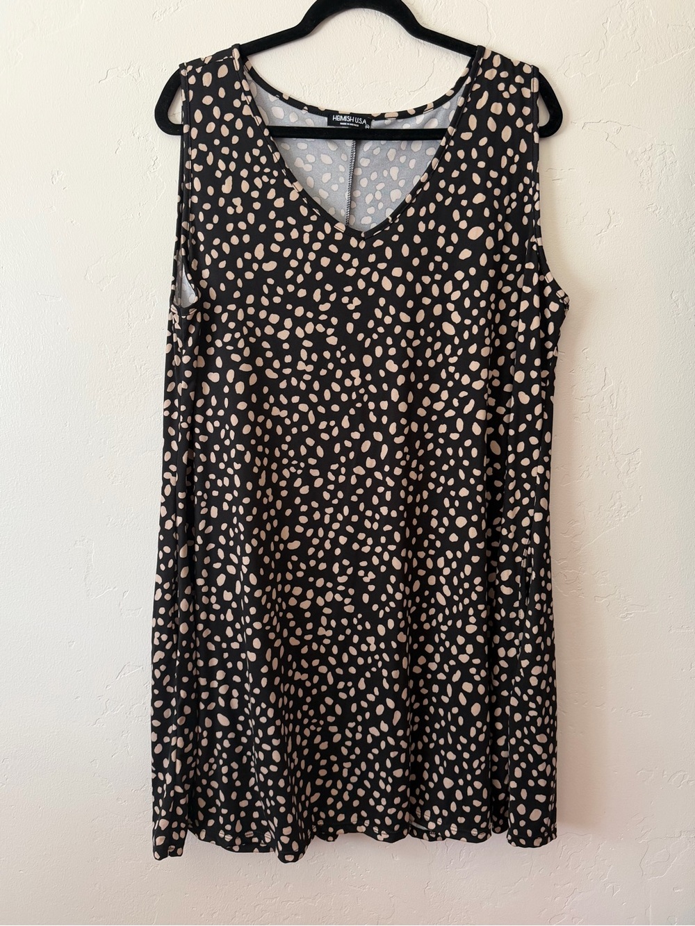 Heimish Sleeveless V-neck Animal Print Dress - 3X